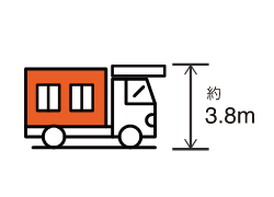 運搬経路の上方障害物に注意