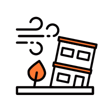 ハウスの耐風養生